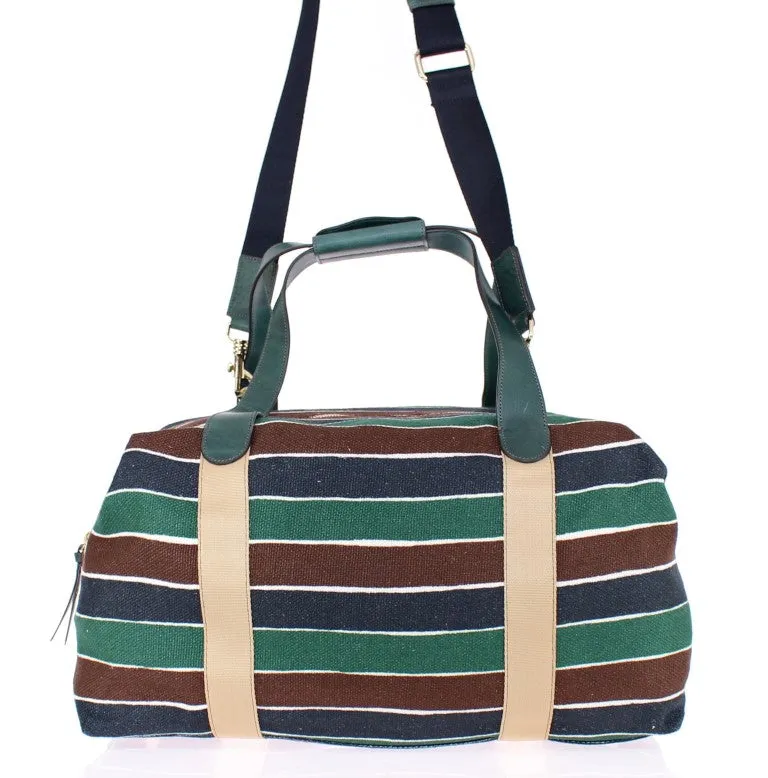 Multicolor striped travel bag