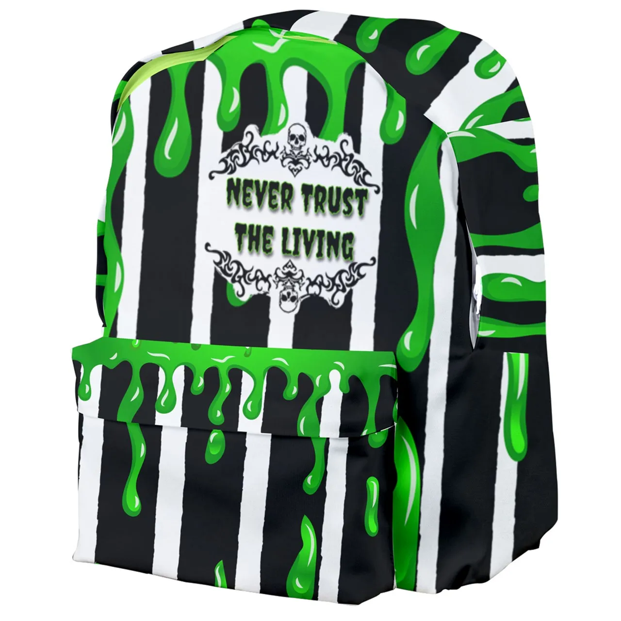 Never Trust the Living Slime Drip Giant Full Print Backpack / Black Webbing