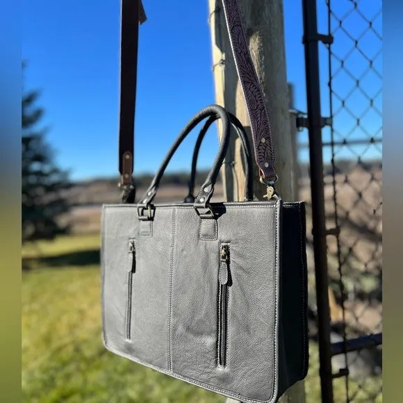 NEW RELEASE Western Cowhide Tooled Leather Floral Tote Bag Crossbody Strap Large Conceal Carry