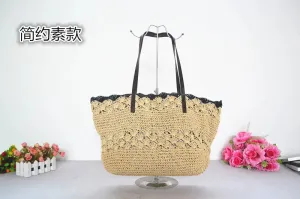 New Style Handbag Soft Thin Rope Crochet Straw Bag