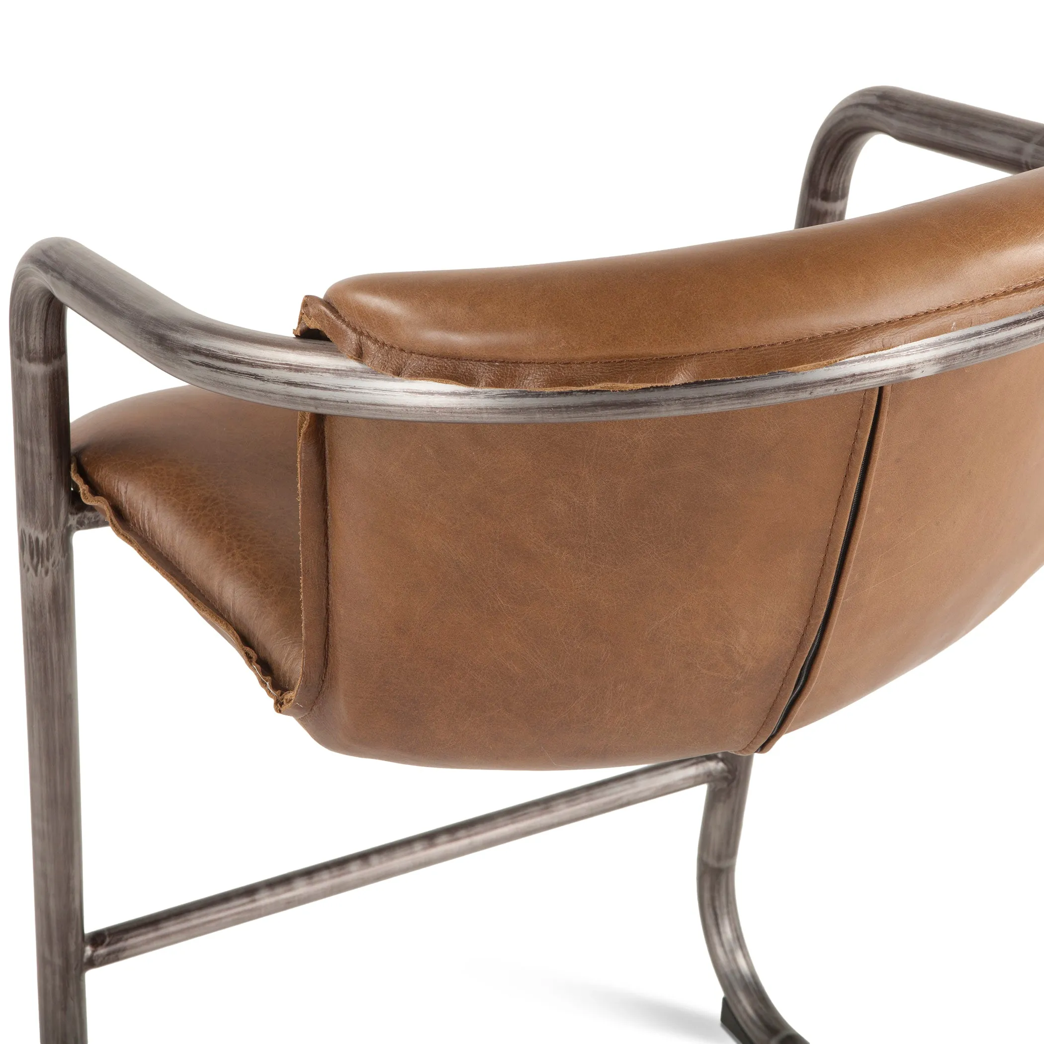 Nisky Leather Counter Chair - Berham Chestnut