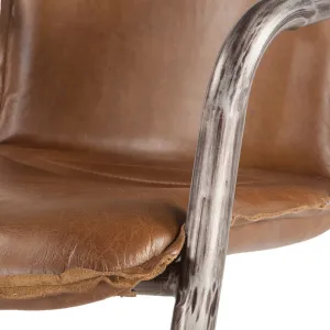Nisky Leather Counter Chair - Berham Chestnut