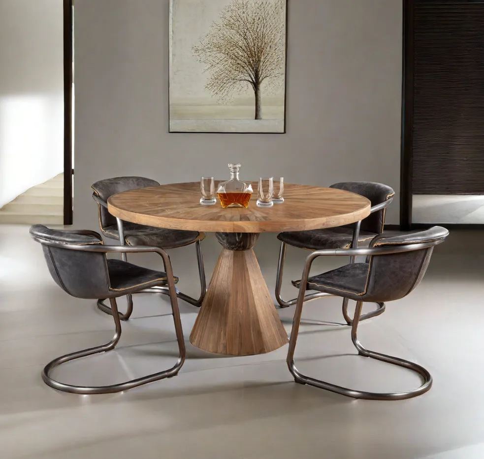 Nisky Leather Dining Chair - Antique Ebony