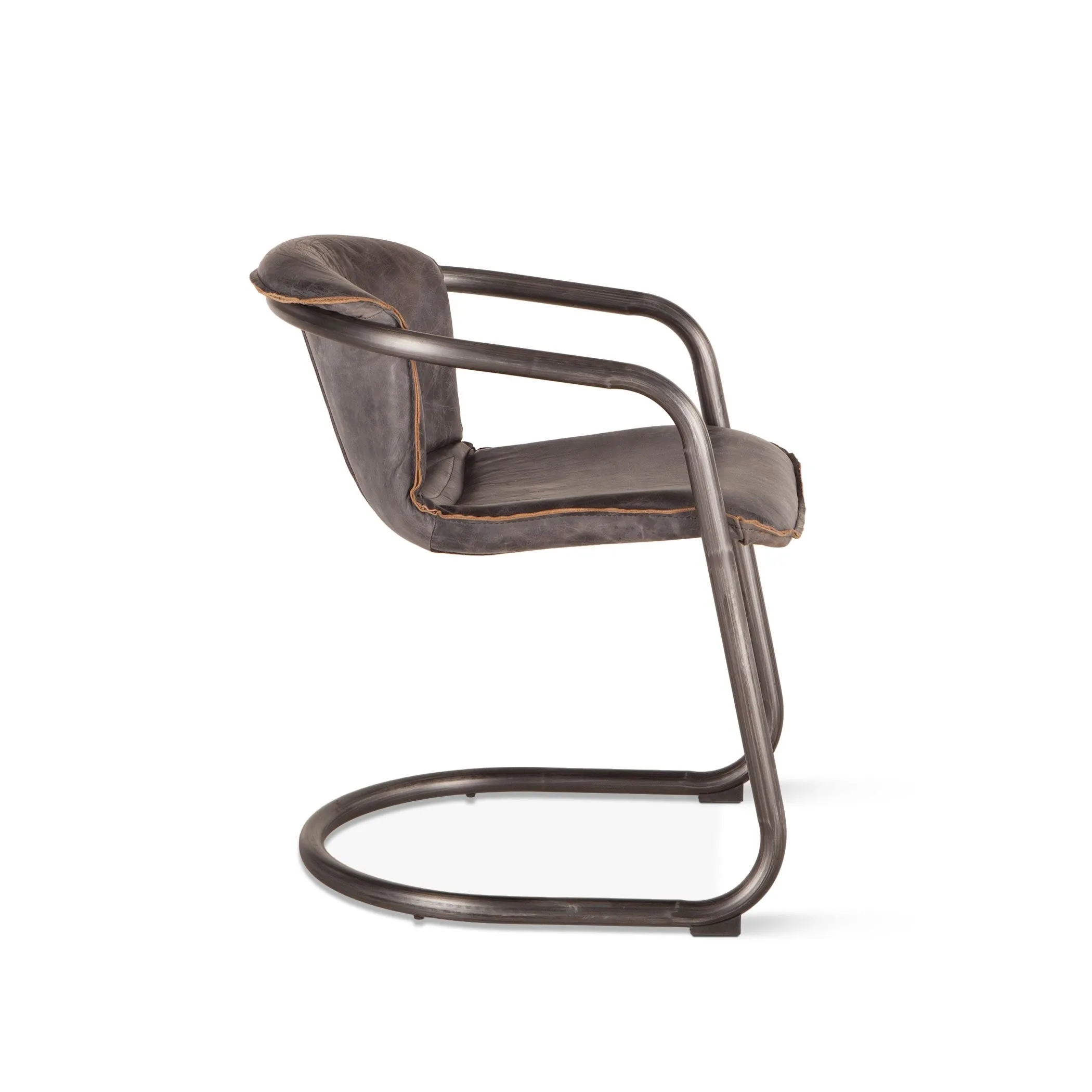 Nisky Leather Dining Chair - Antique Ebony