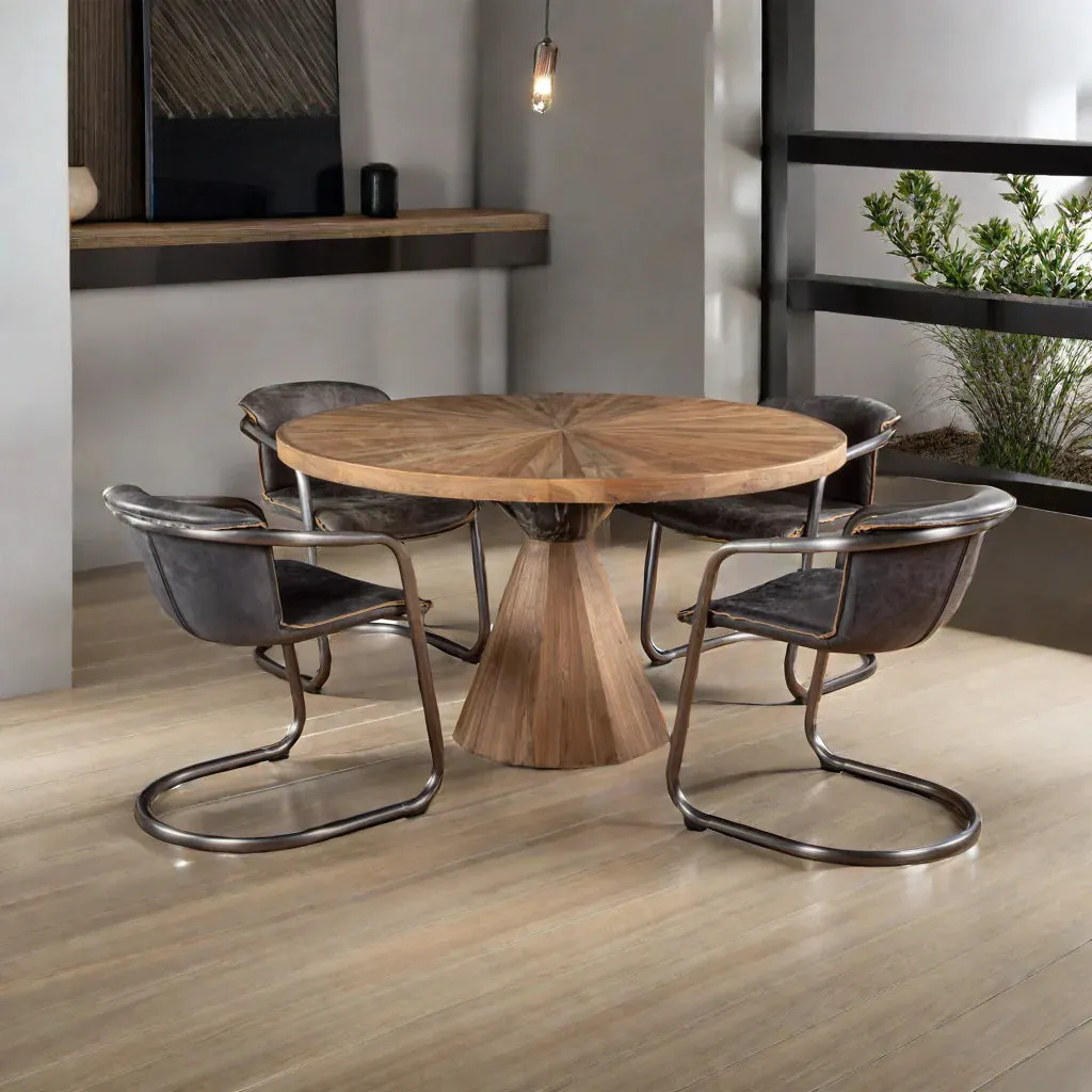 Nisky Leather Dining Chair - Antique Ebony