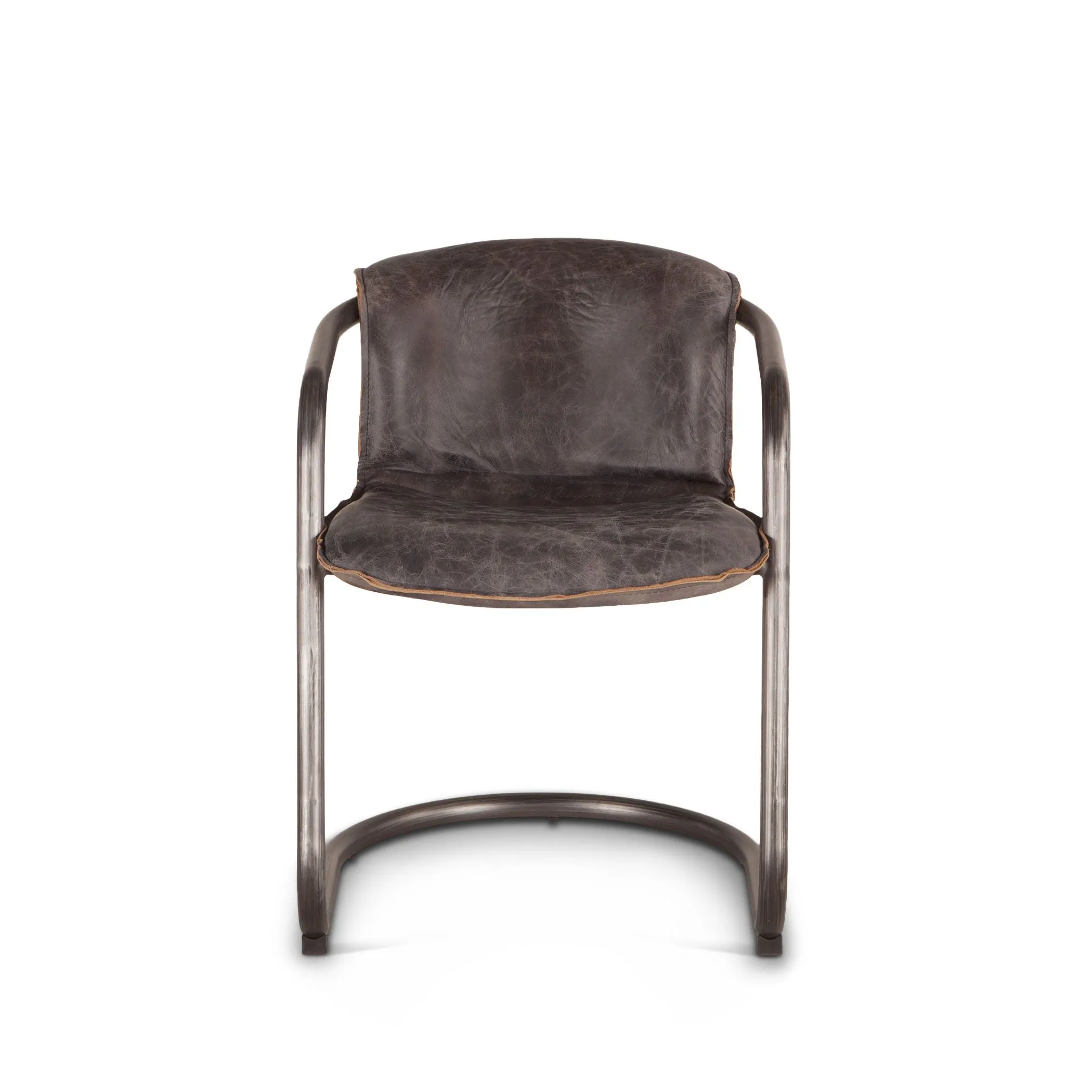 Nisky Leather Dining Chair - Antique Ebony