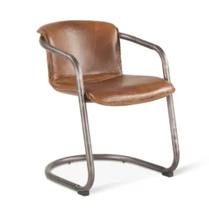 Nisky Leather Dining Chair - Berham Chestnut