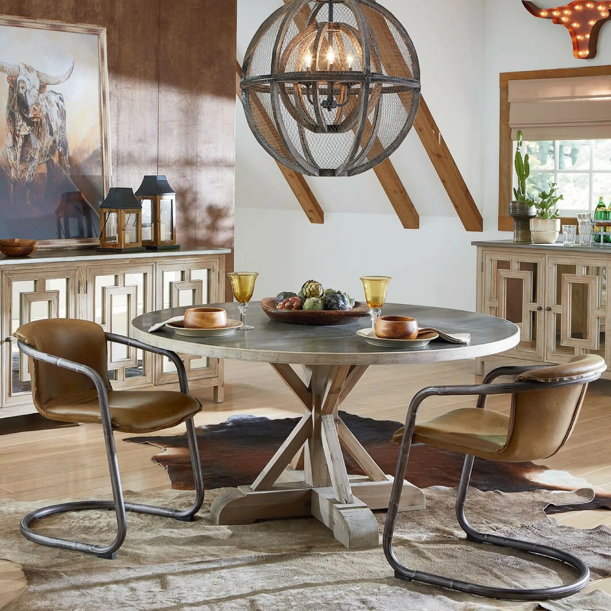 Nisky Leather Dining Chair - Berham Chestnut