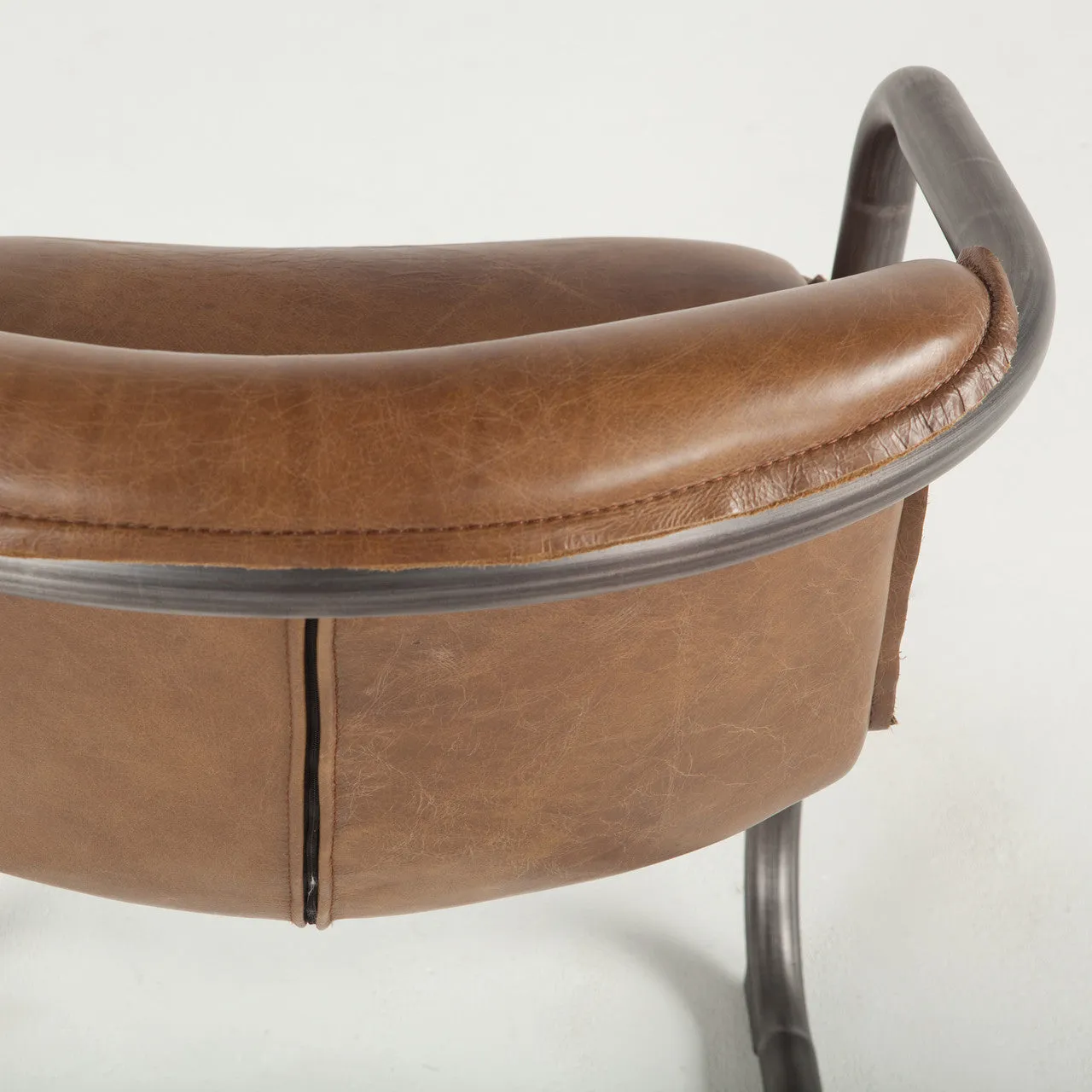 Nisky Leather Dining Chair - Berham Chestnut