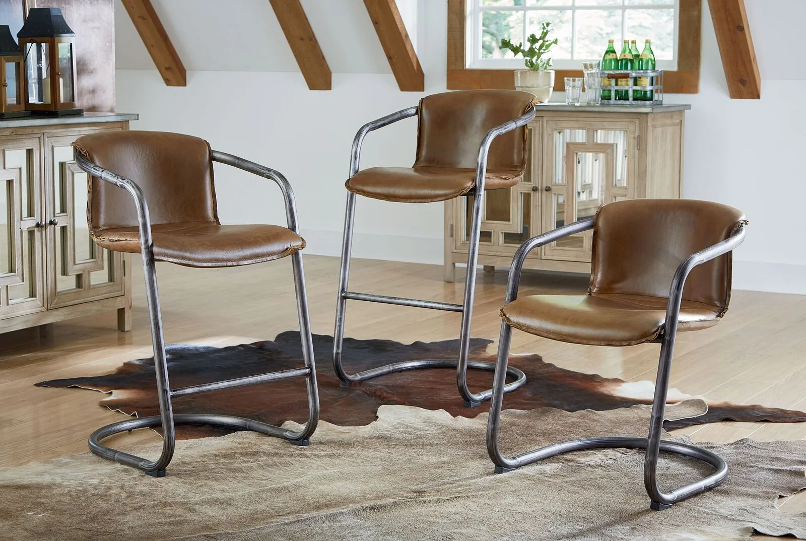Nisky Leather Dining Chair - Berham Chestnut