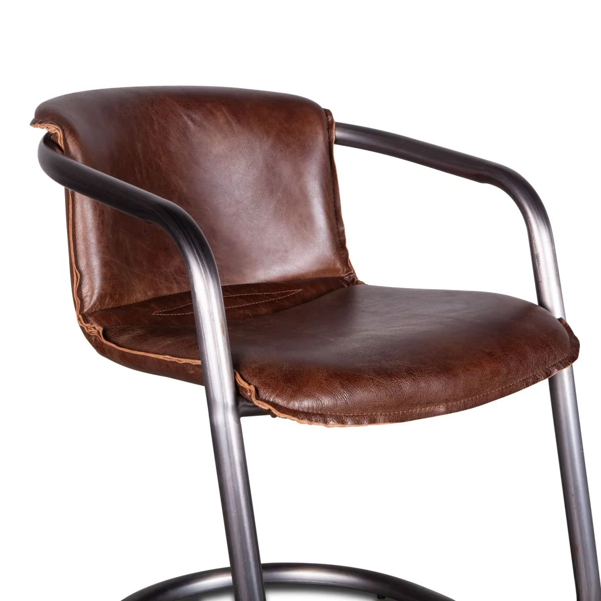 Nisky Leather Dining Chair - Geisha Brown
