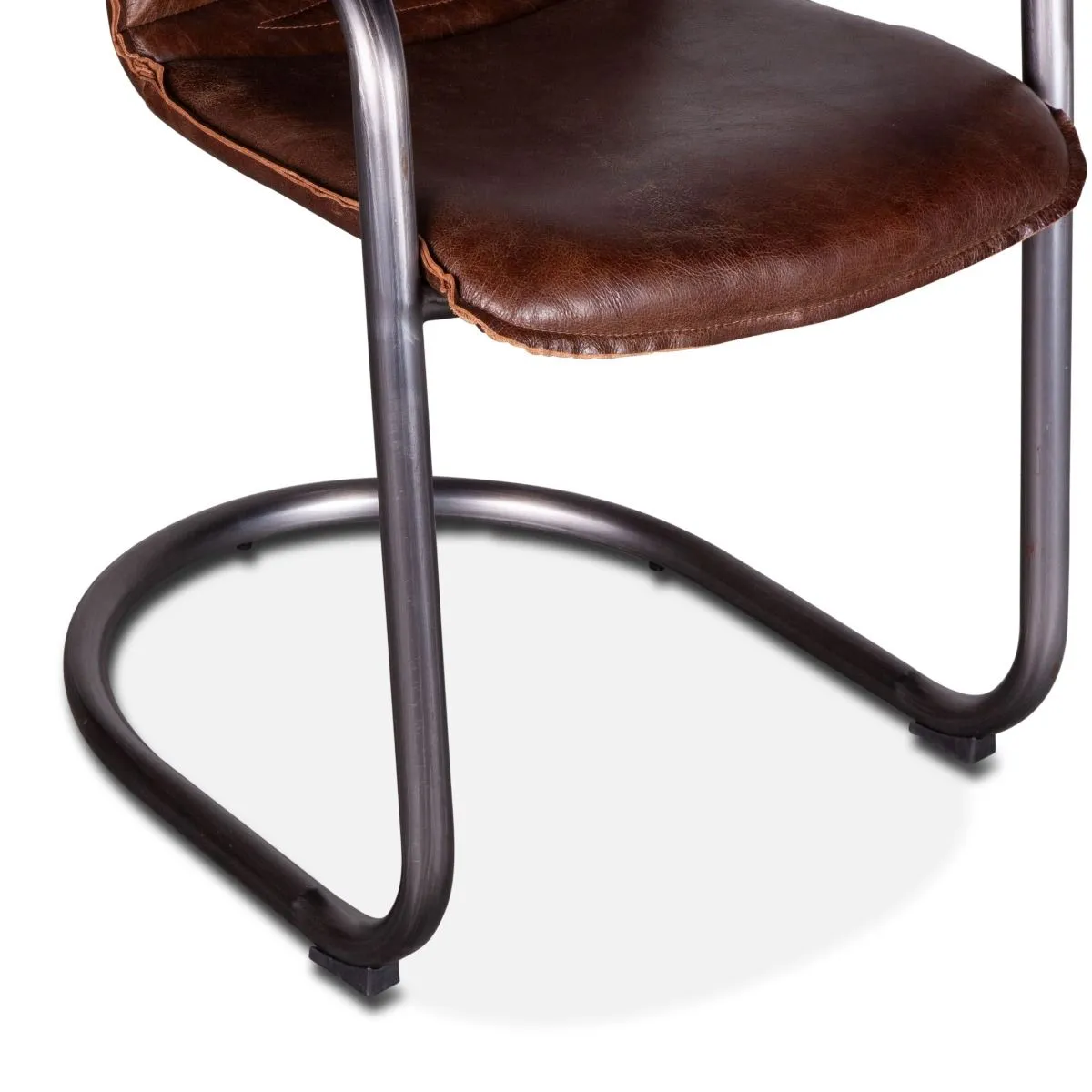 Nisky Leather Dining Chair - Geisha Brown