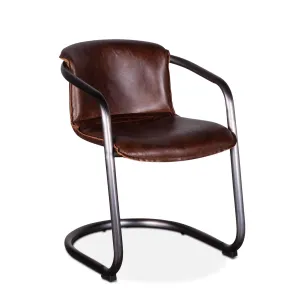 Nisky Leather Dining Chair - Geisha Brown