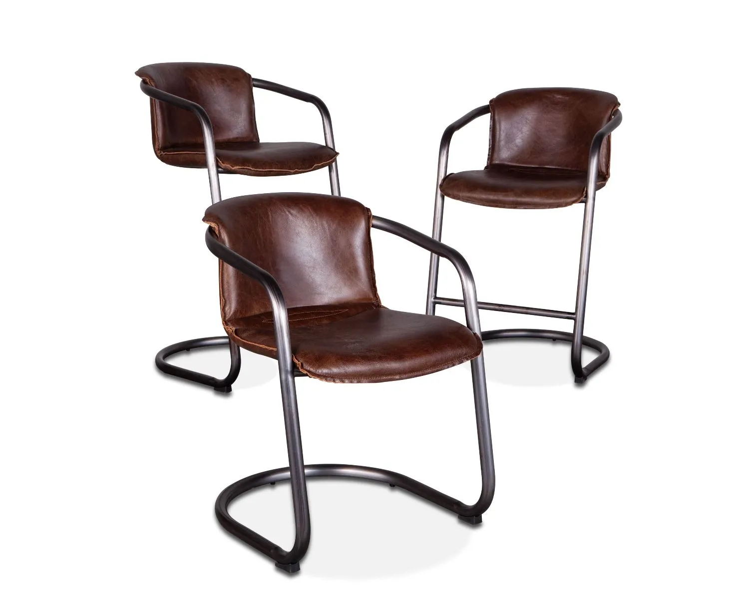 Nisky Leather Dining Chair - Geisha Brown