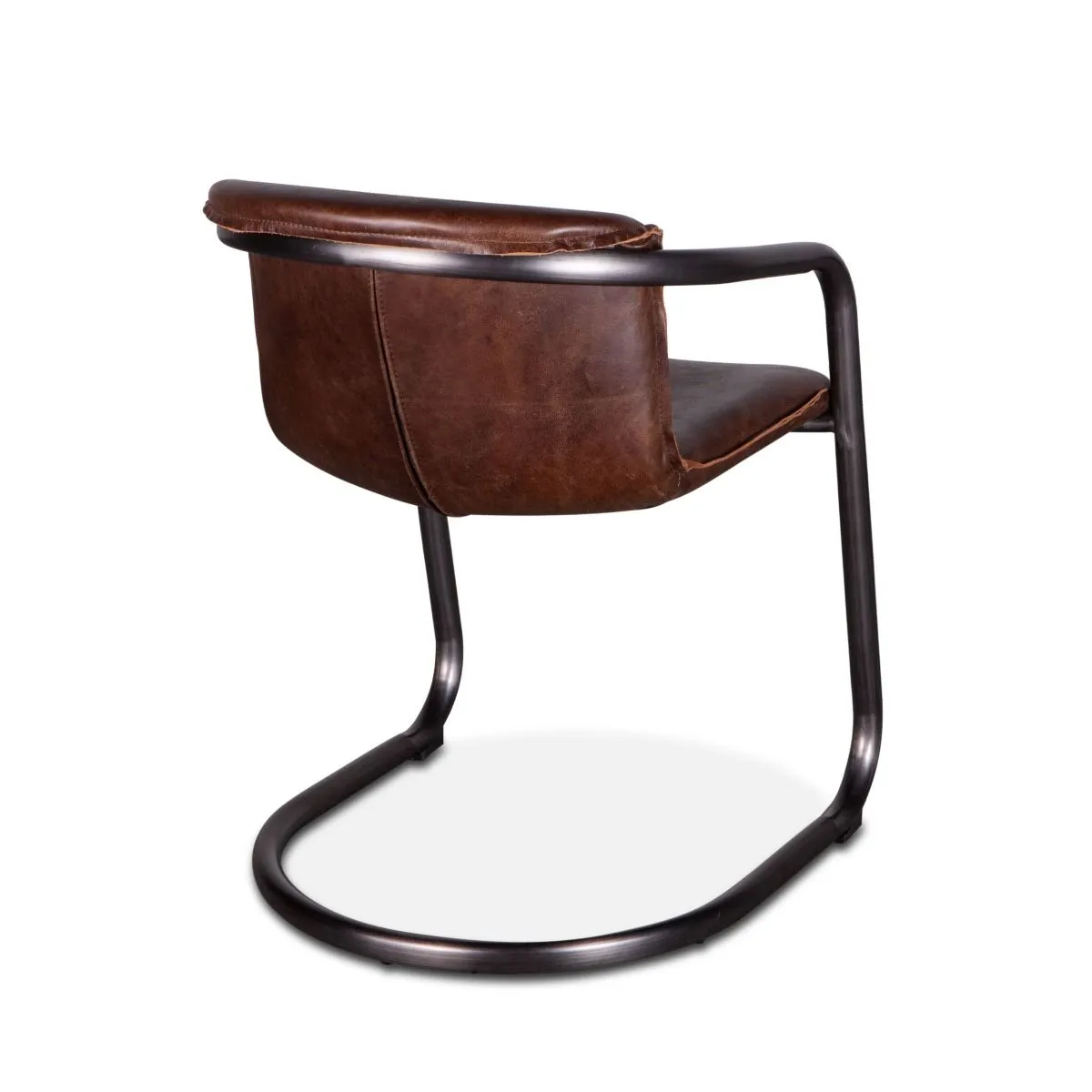 Nisky Leather Dining Chair - Geisha Brown