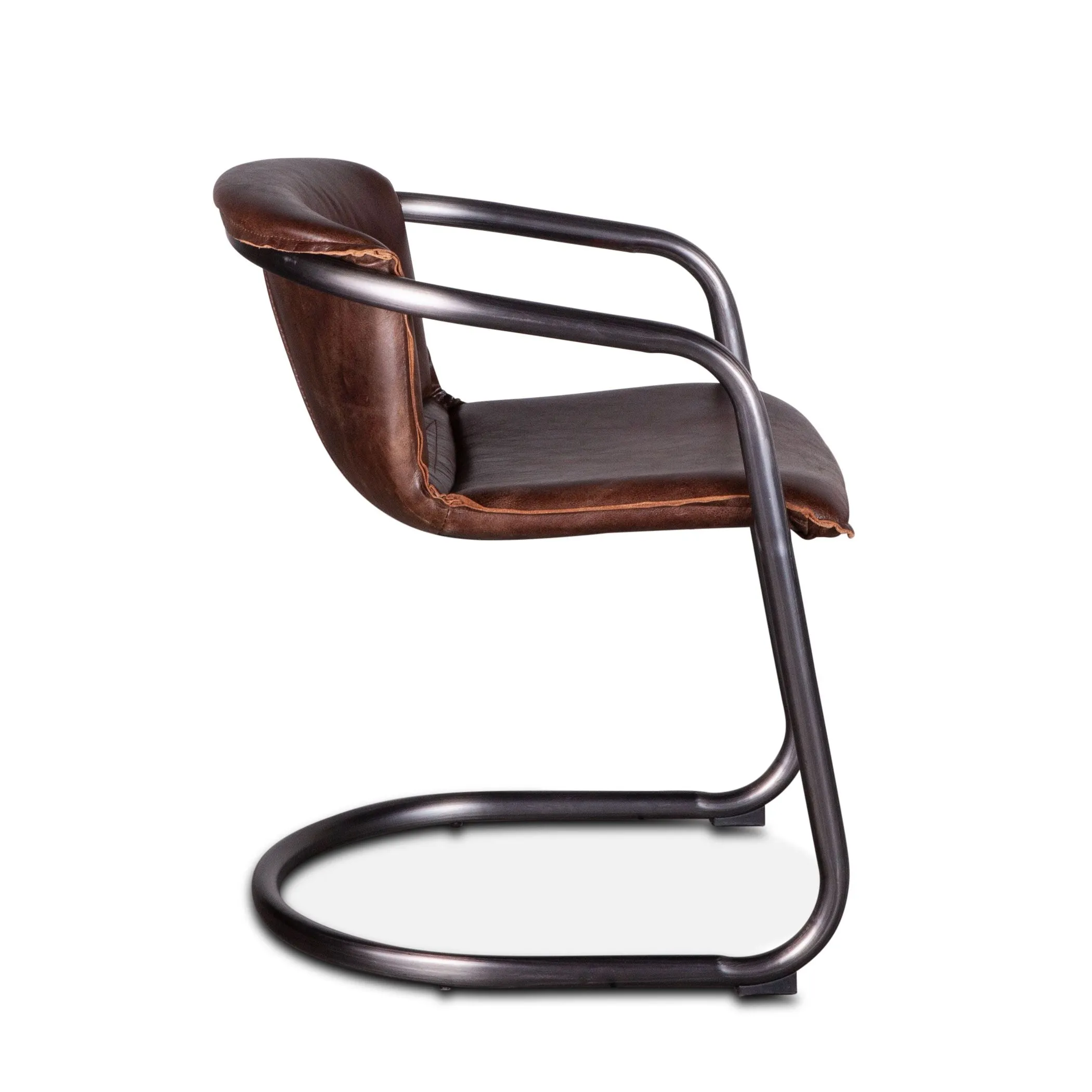 Nisky Leather Dining Chair - Geisha Brown