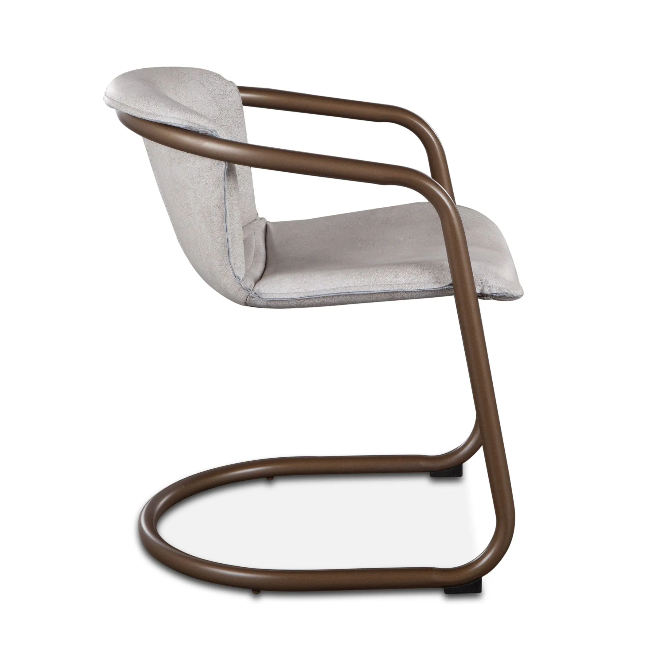 Nisky Leather Dining Chair - Vintage White