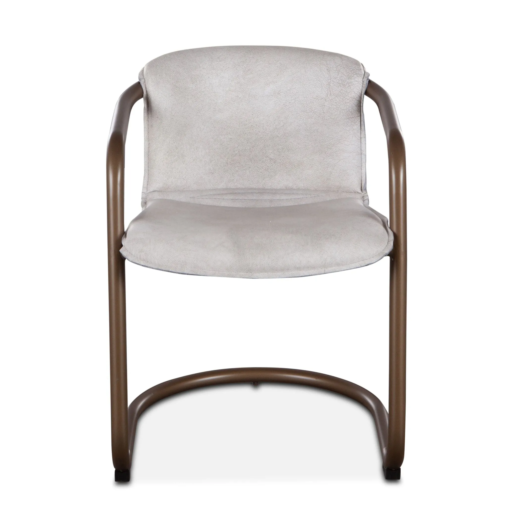 Nisky Leather Dining Chair - Vintage White