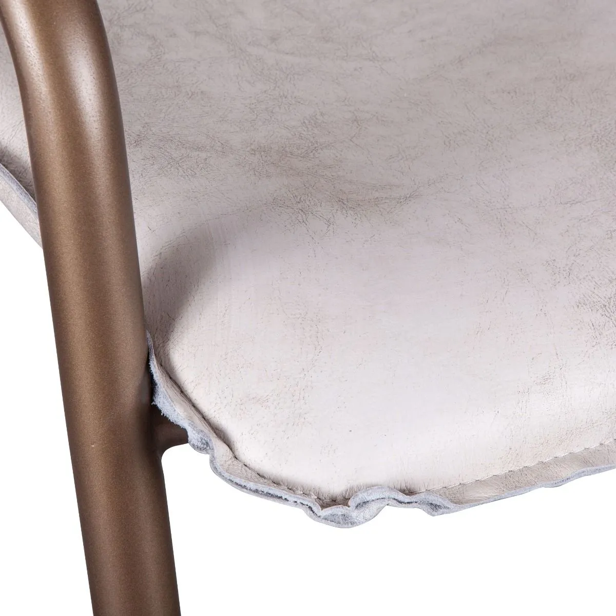 Nisky Leather Dining Chair - Vintage White
