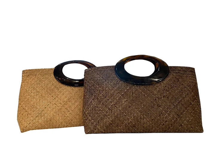 Oblong Rattan Bag (Small Round Handle)
