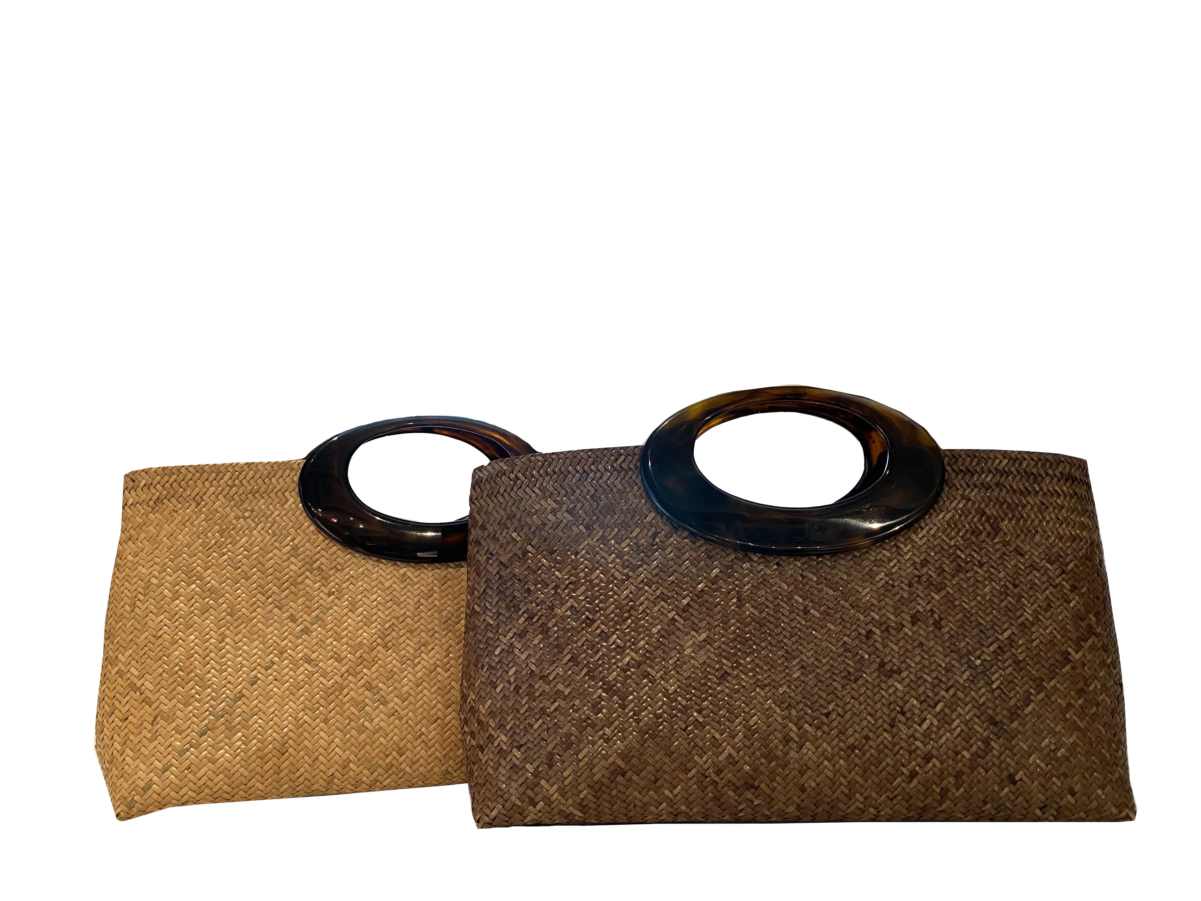 Oblong Rattan Bag (Small Round Handle)