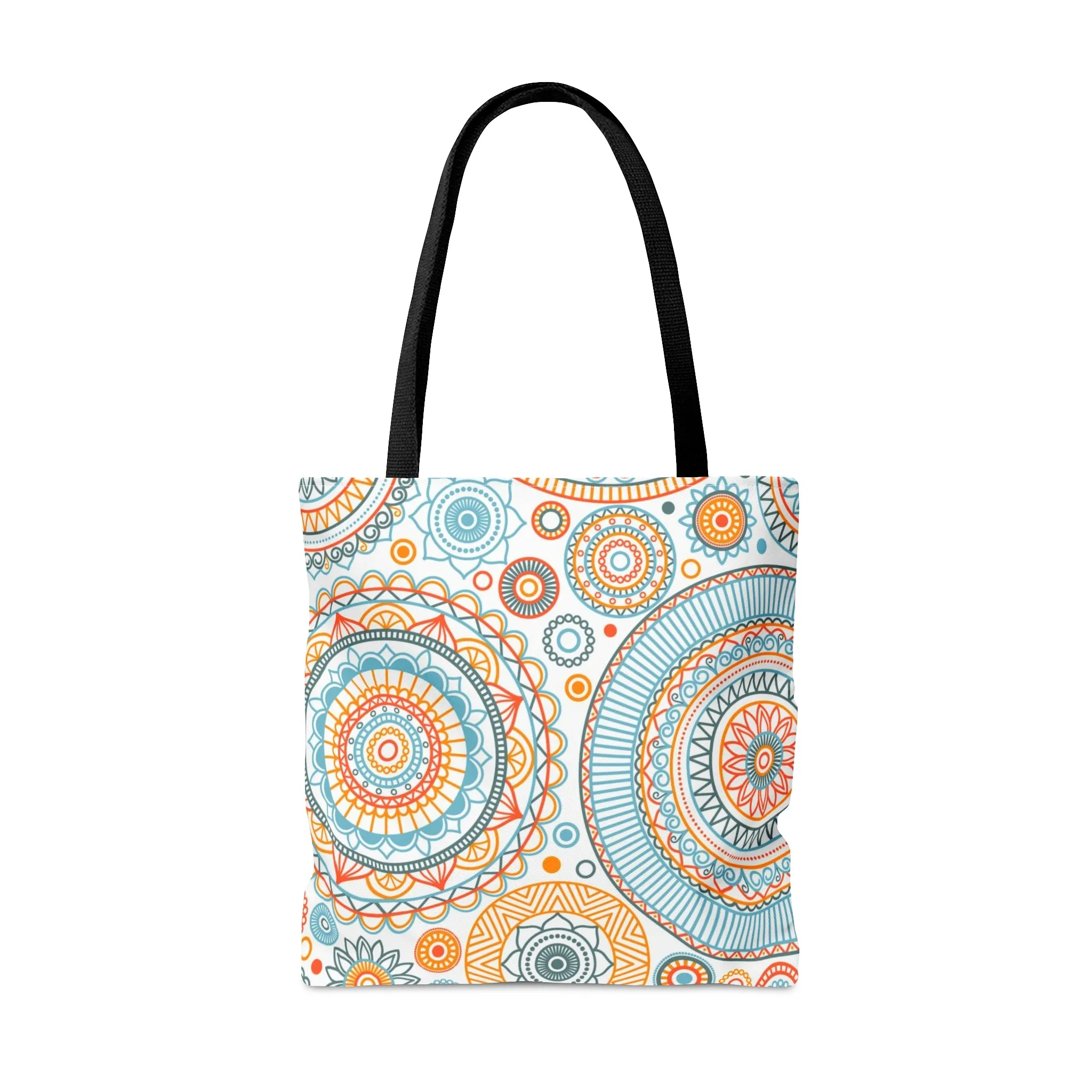 Orange and Blue Mandala Tote Bag