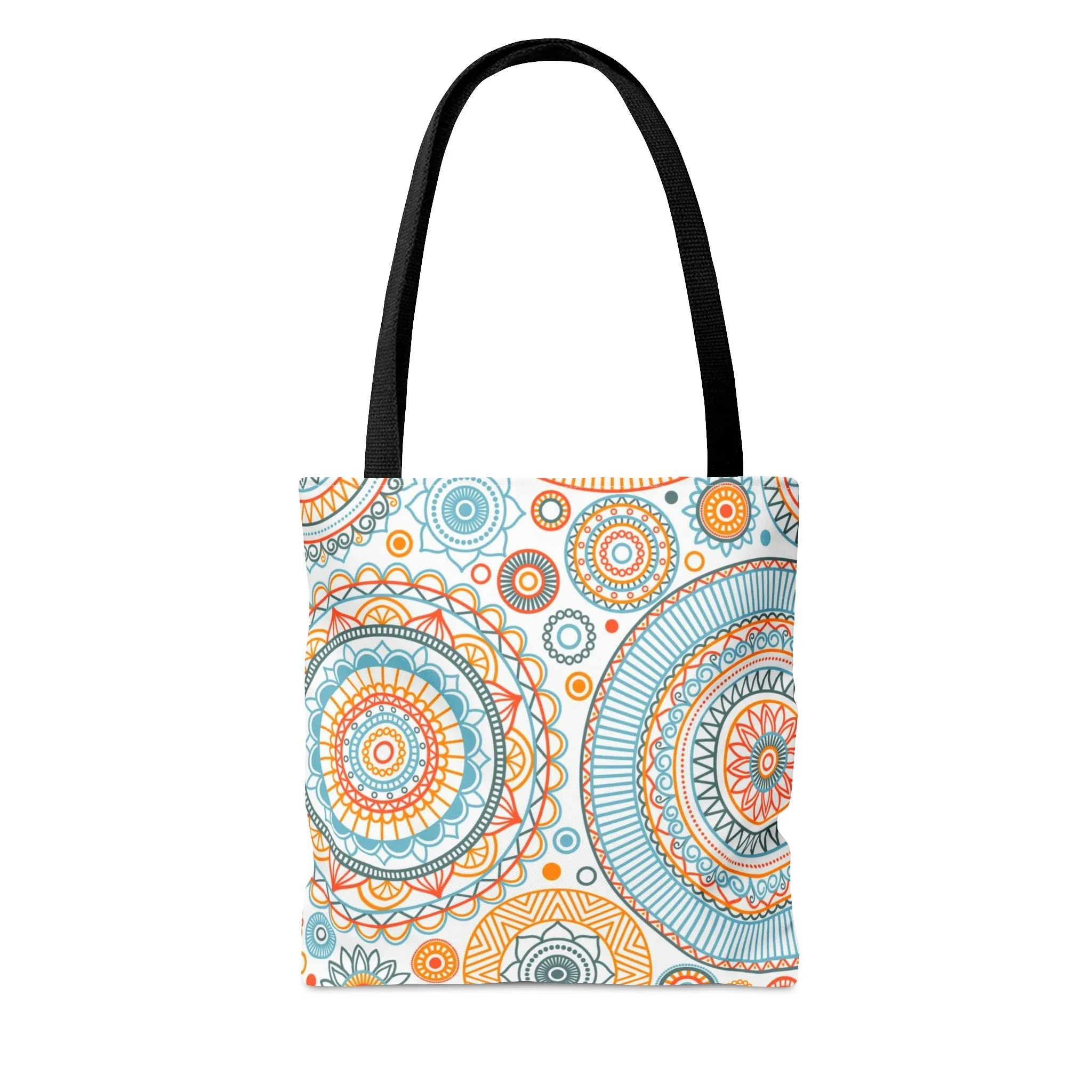 Orange and Blue Mandala Tote Bag