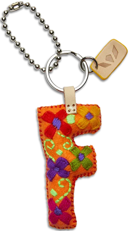 ORANGE FELT ALPHABET CHARMS
