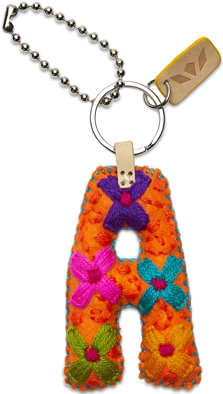 ORANGE FELT ALPHABET CHARMS