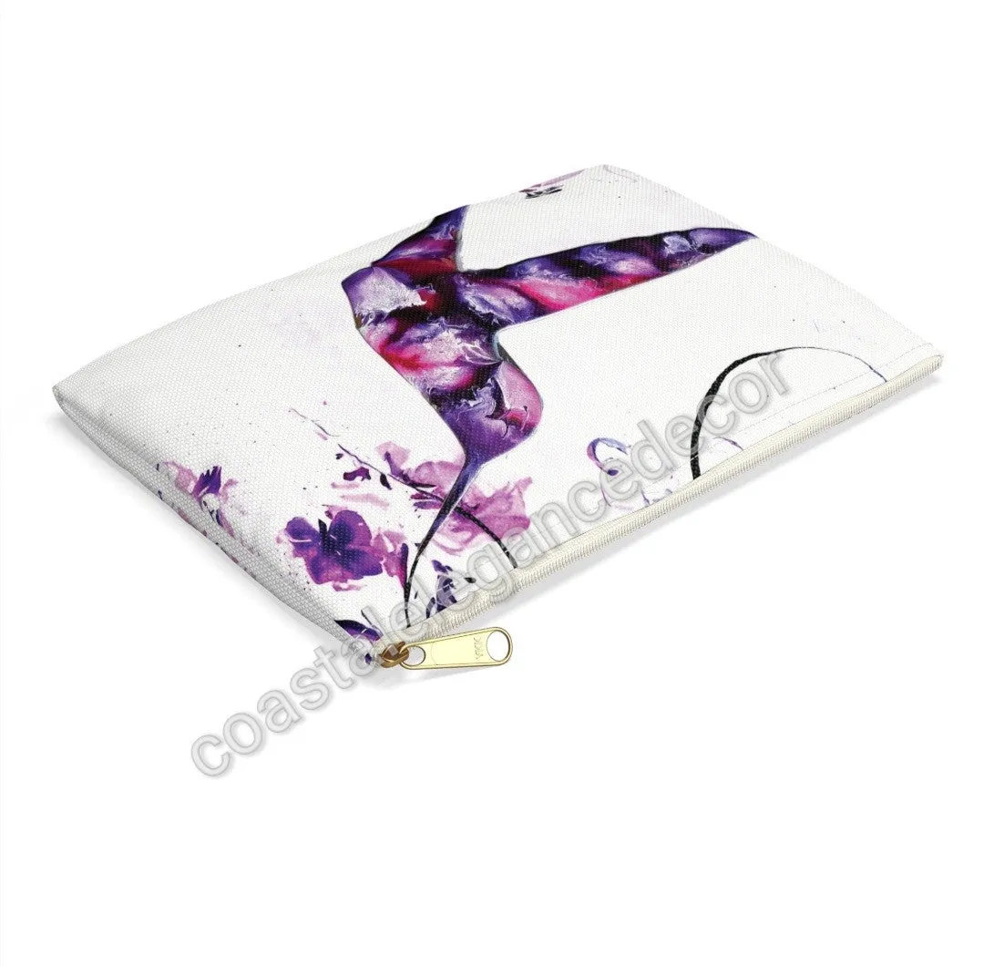 Original Art Print Hummingbird with Flowers Accessory Bag