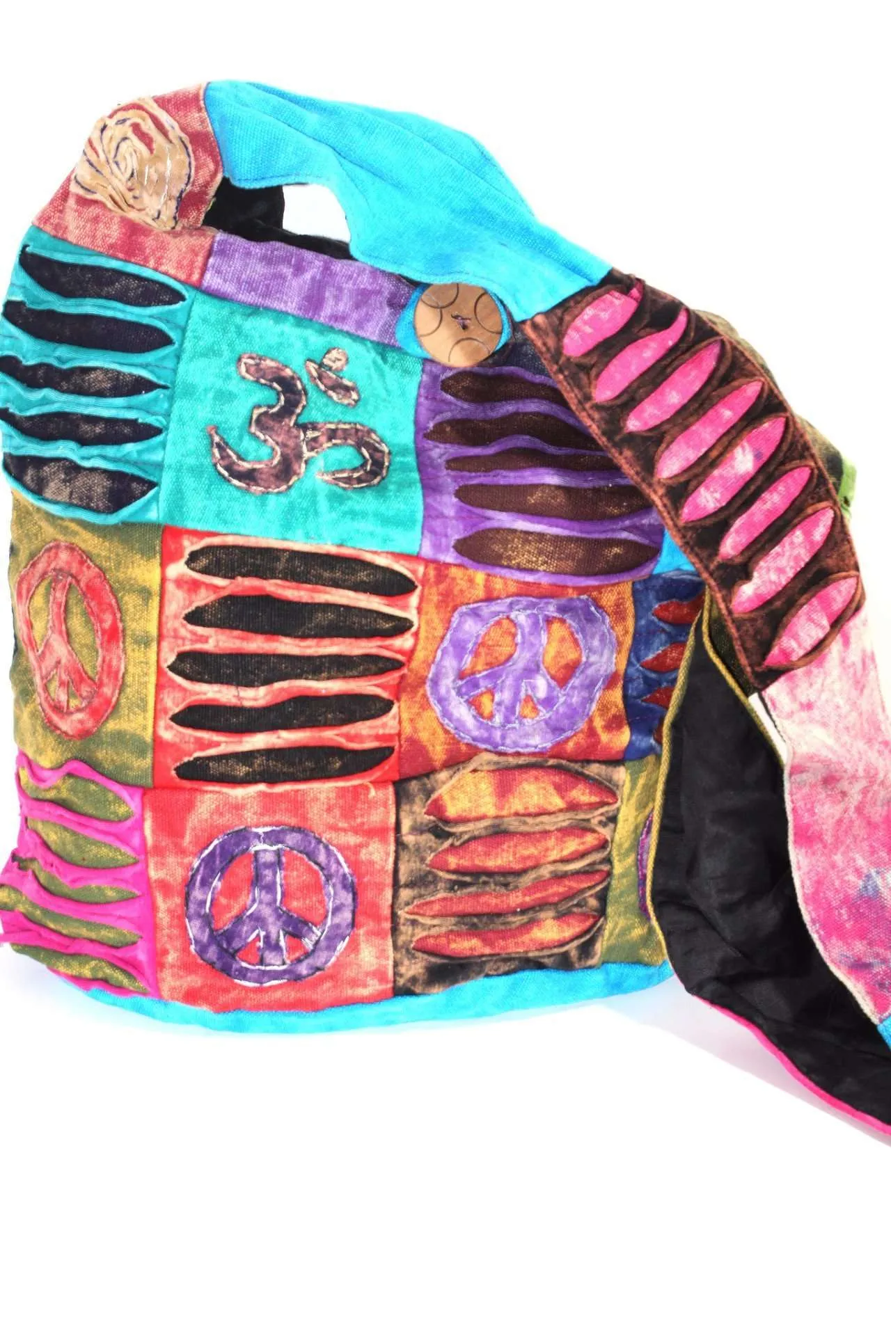 Peace & Om Patchwork Jhola Sling Bag