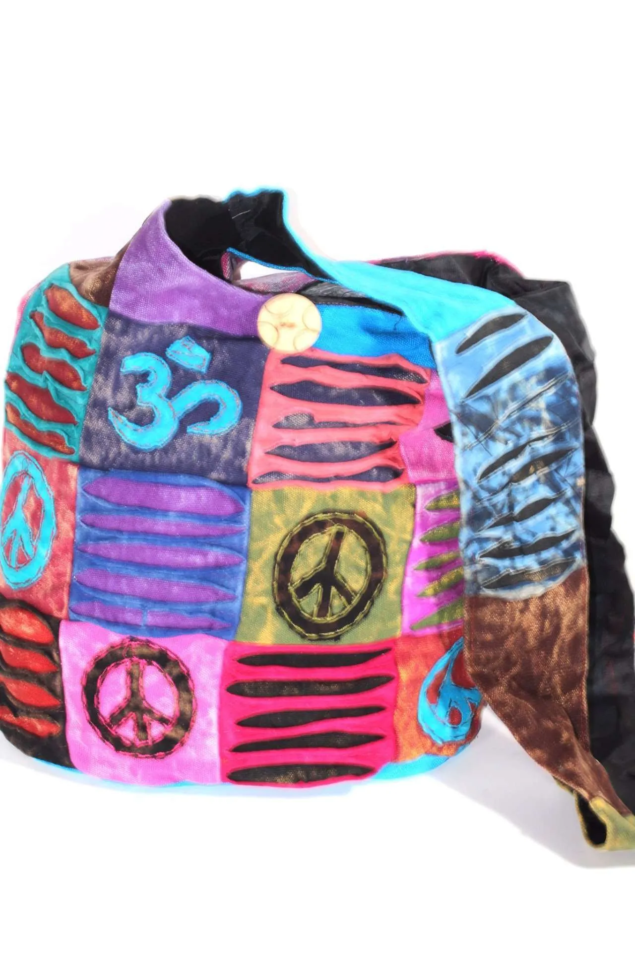 Peace & Om Patchwork Jhola Sling Bag