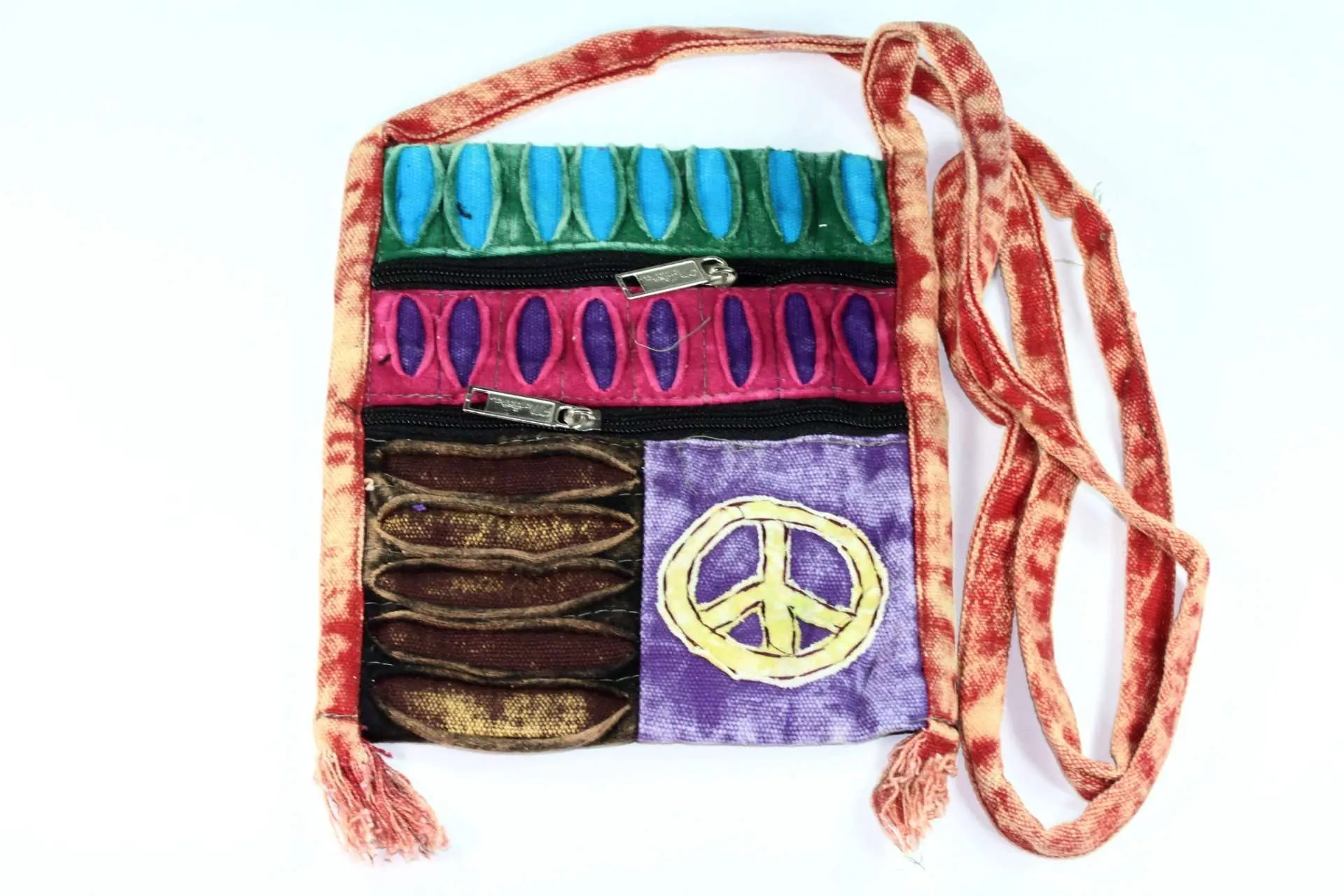 Peace Crossbody Patchwork Passport Bag