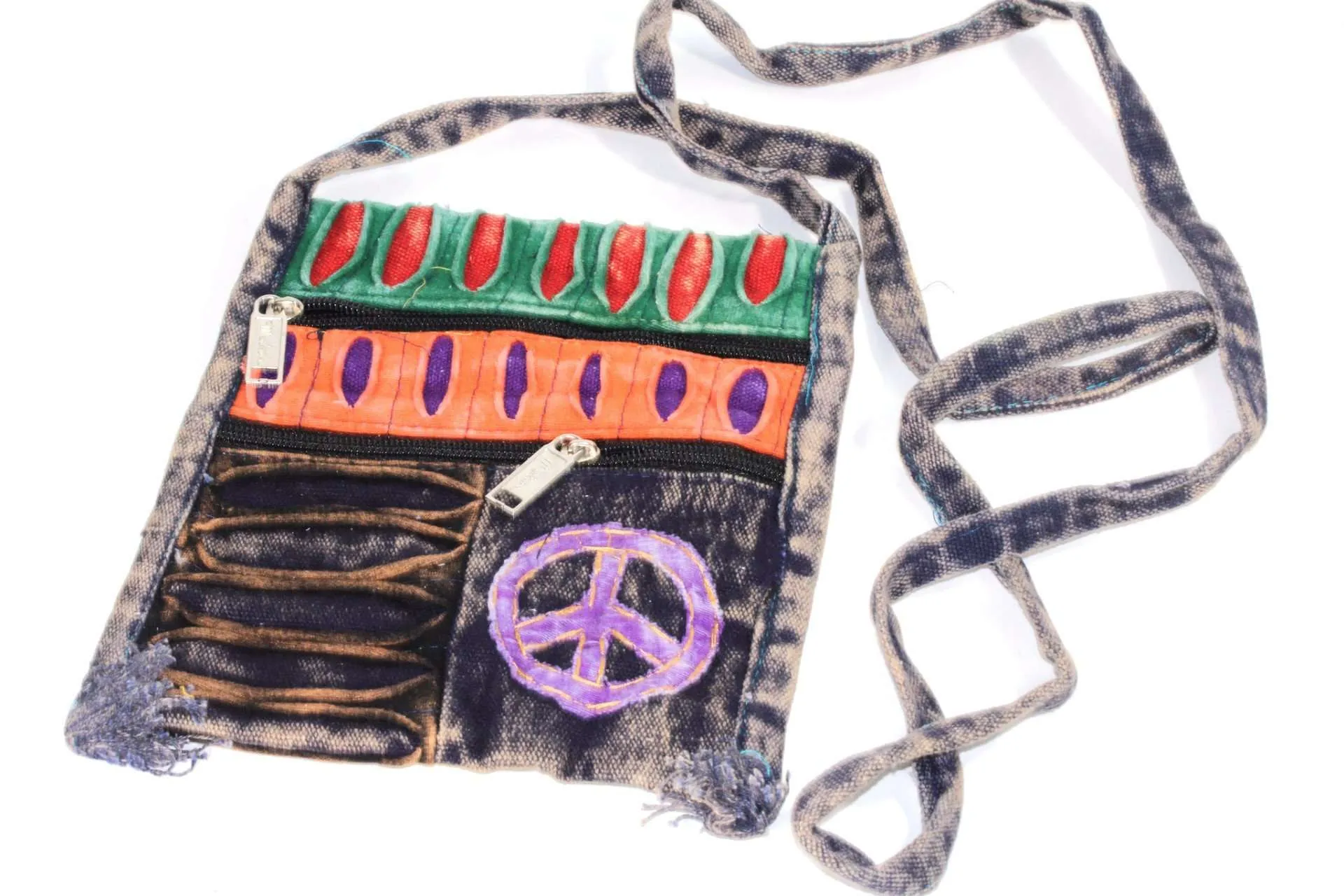 Peace Crossbody Patchwork Passport Bag
