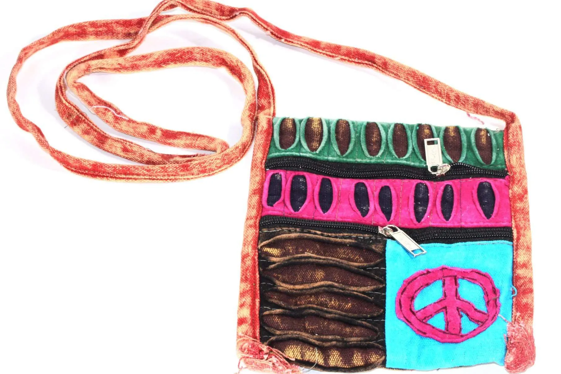 Peace Crossbody Patchwork Passport Bag