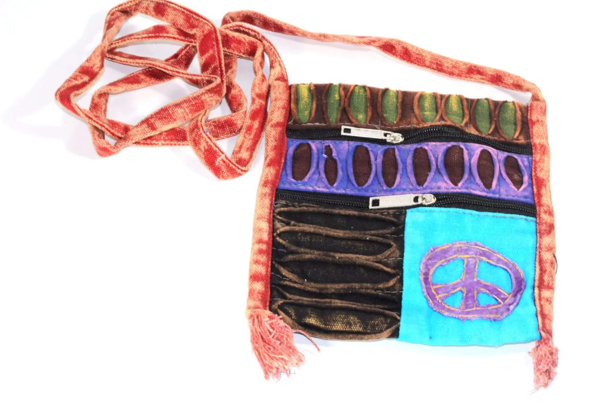 Peace Crossbody Patchwork Passport Bag