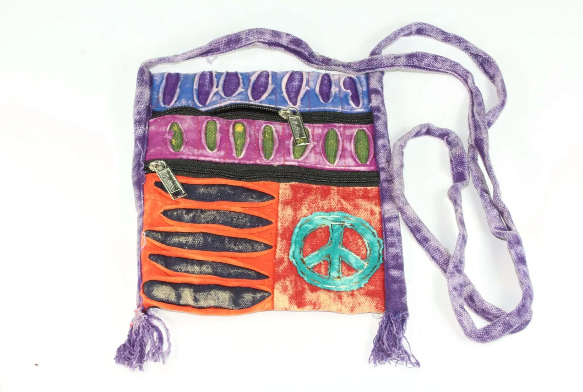 Peace Crossbody Patchwork Passport Bag