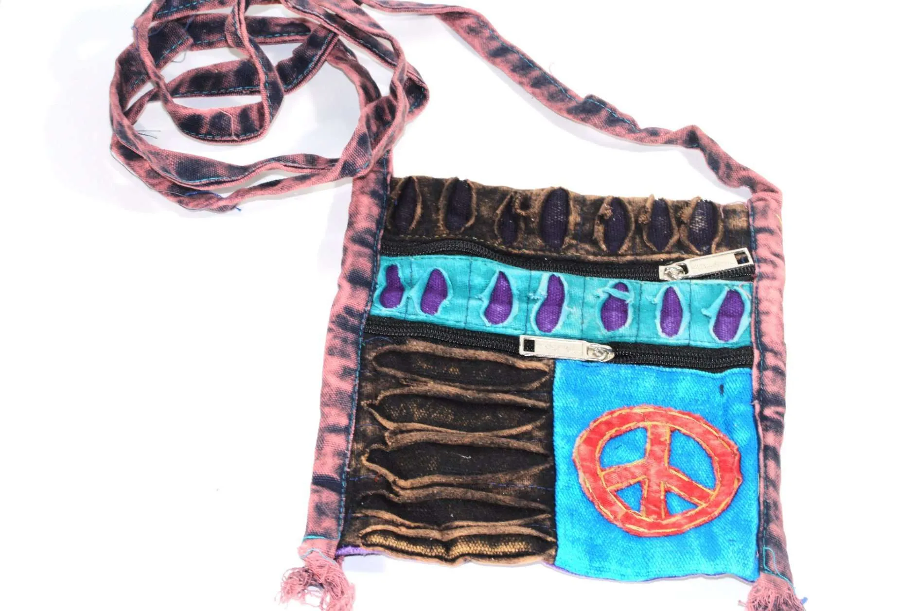 Peace Crossbody Patchwork Passport Bag
