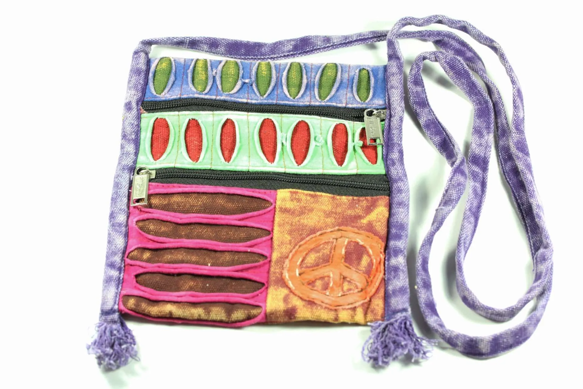 Peace Crossbody Patchwork Passport Bag