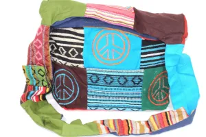 Peace Symbol IKAT Durrie Jhola Bag
