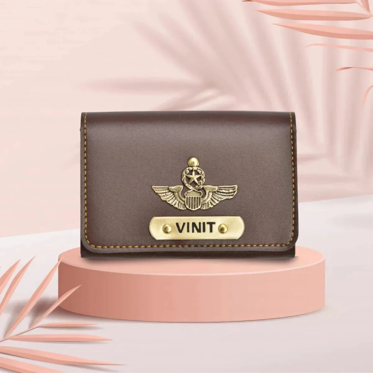 Personalized Business - Visitng Card Holder Vegan Leather - Brown