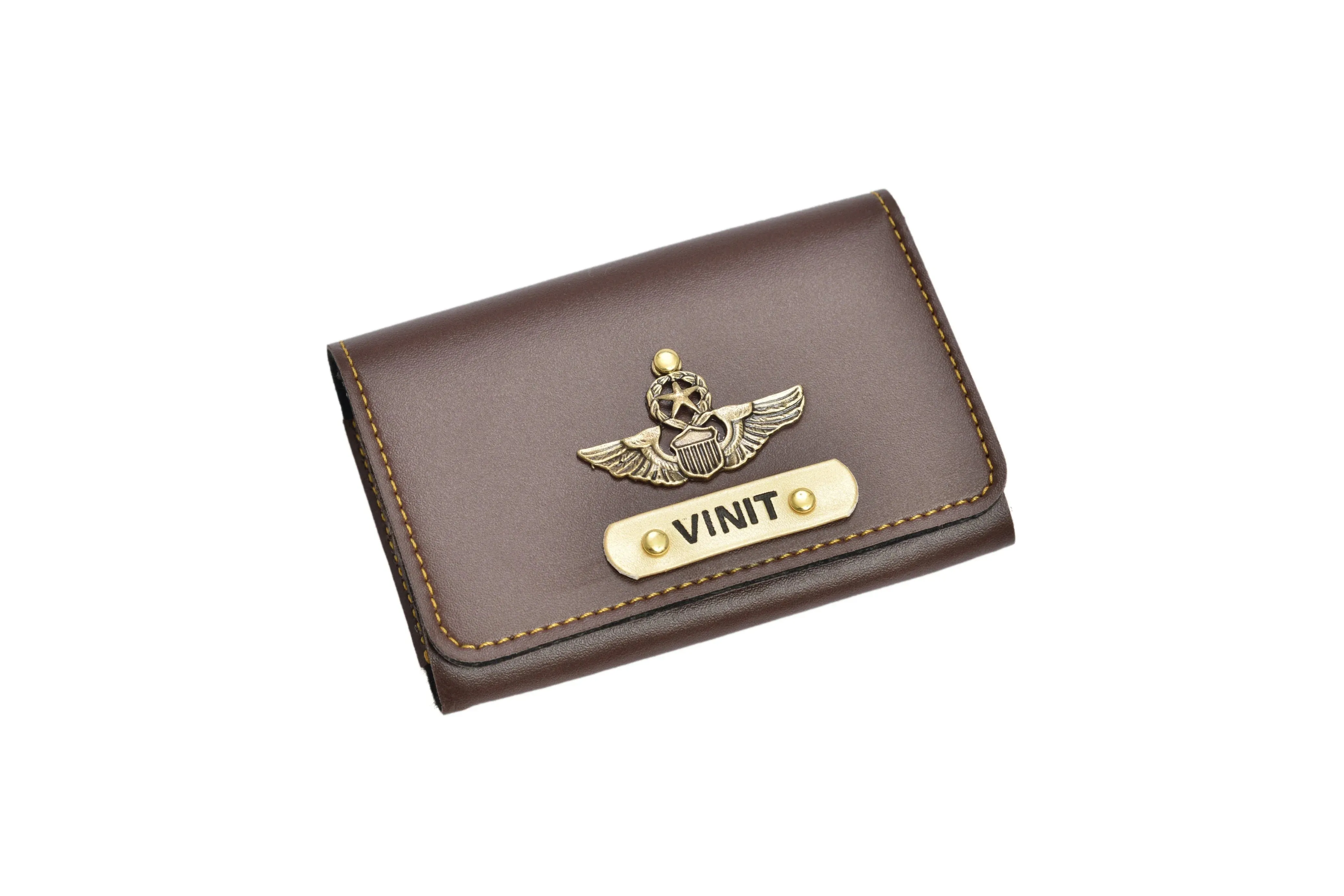 Personalized Business - Visitng Card Holder Vegan Leather - Brown