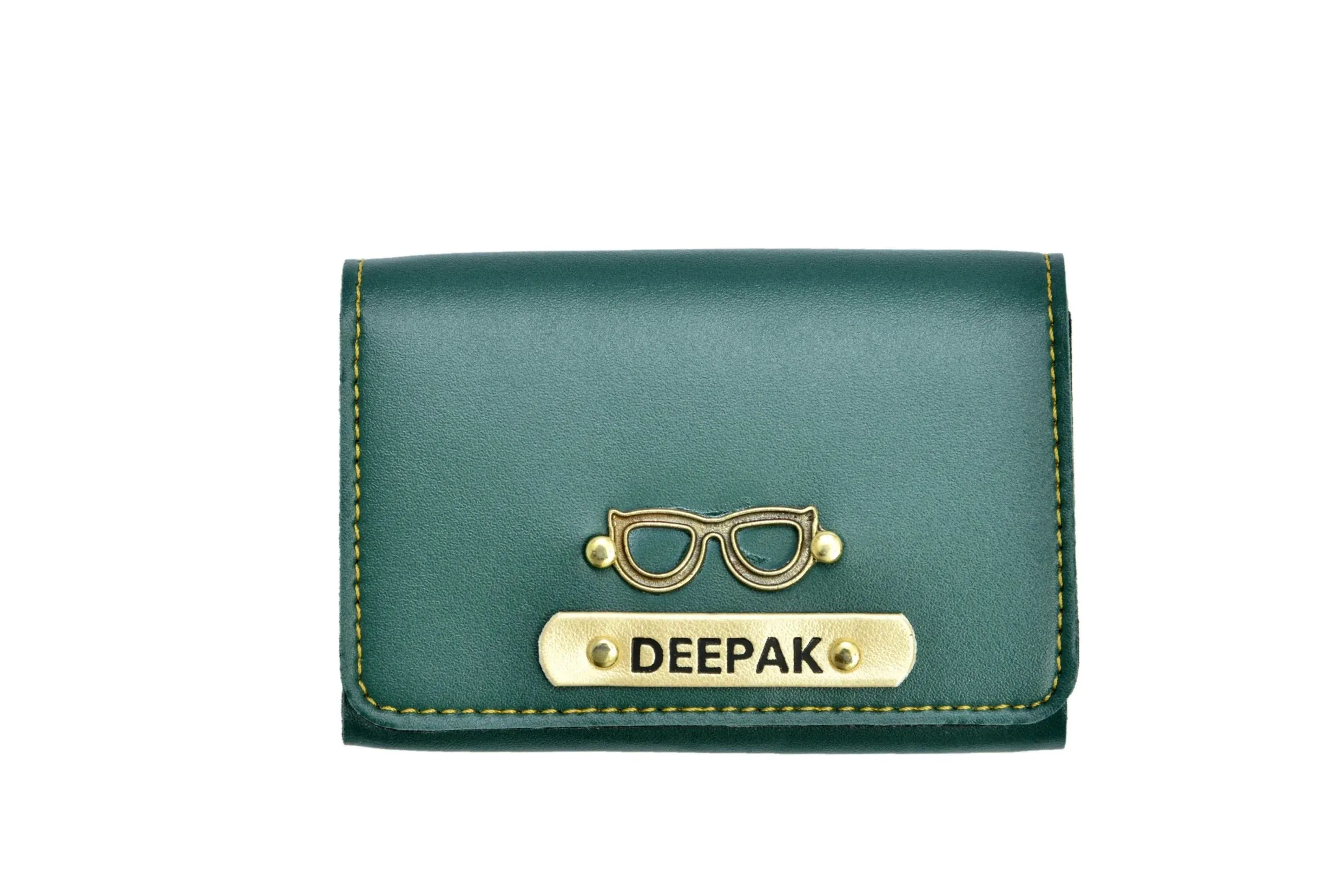 Personalized Business - Visitng Card Holder Vegan Leather - Olive Green