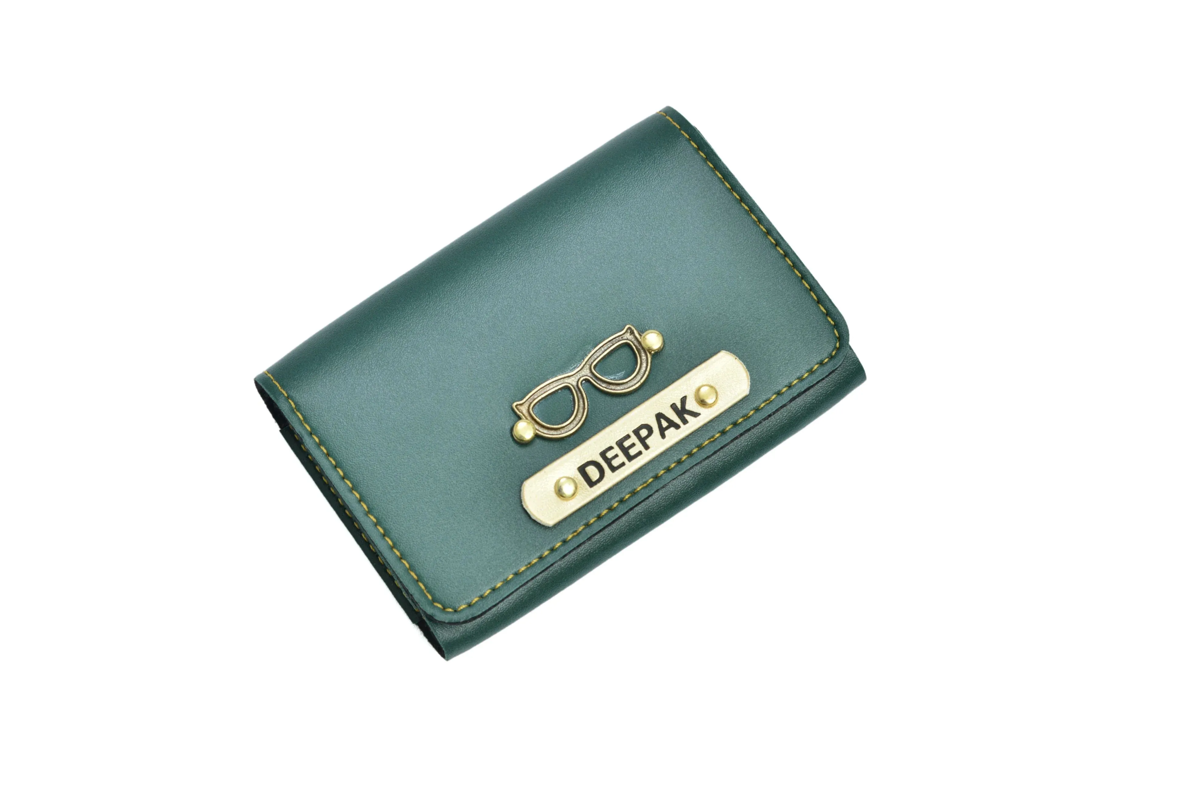Personalized Business - Visitng Card Holder Vegan Leather - Olive Green