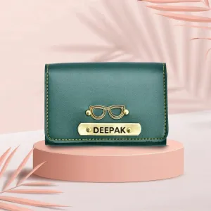 Personalized Business - Visitng Card Holder Vegan Leather - Olive Green