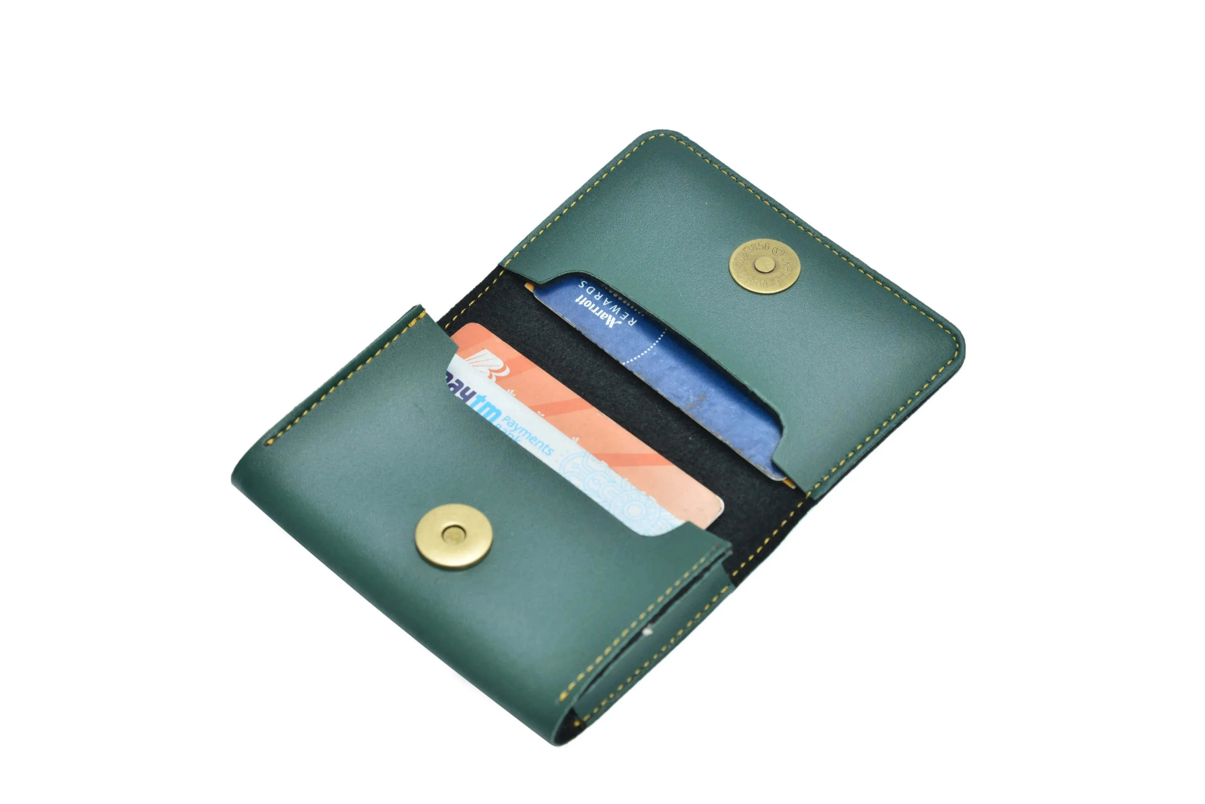 Personalized Business - Visitng Card Holder Vegan Leather - Olive Green