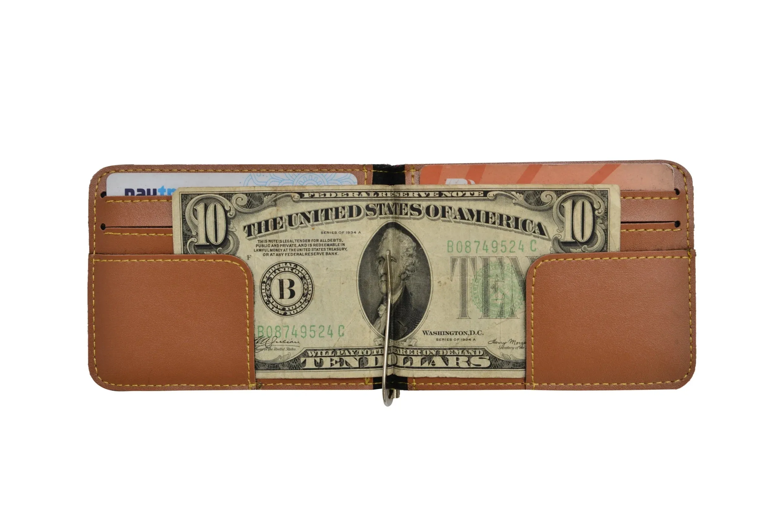 Personalized Vegan Leather Money Clip - Tan