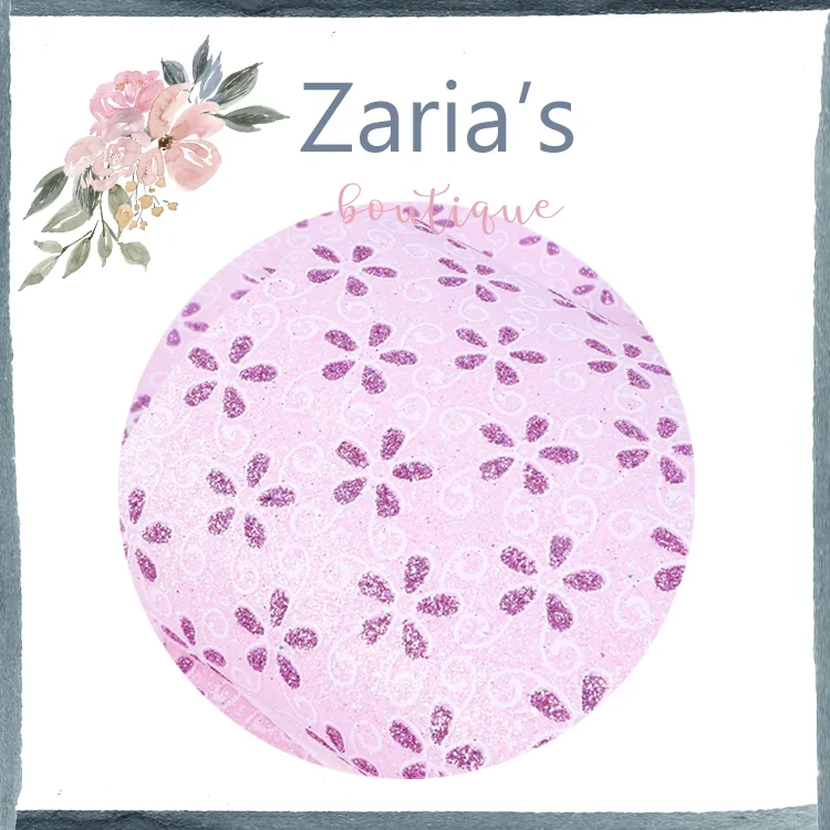Pink Purple Glitter Daisy  ~ Craft Faux Leather