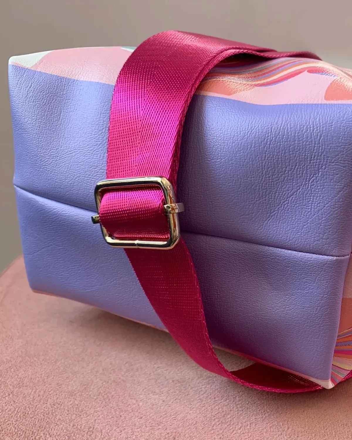 Pink Vegan Leather Shell Handbag