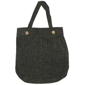 Pleated Trouser Pattern Tote Bag with Pockets and Compartments